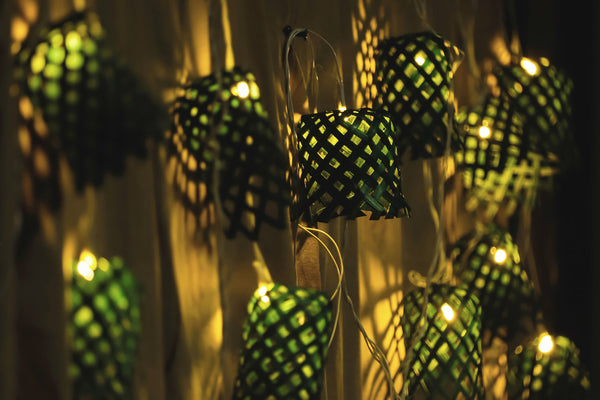 Green Premium Handmade Bamboo String Fairy Light - Festive Decor Item